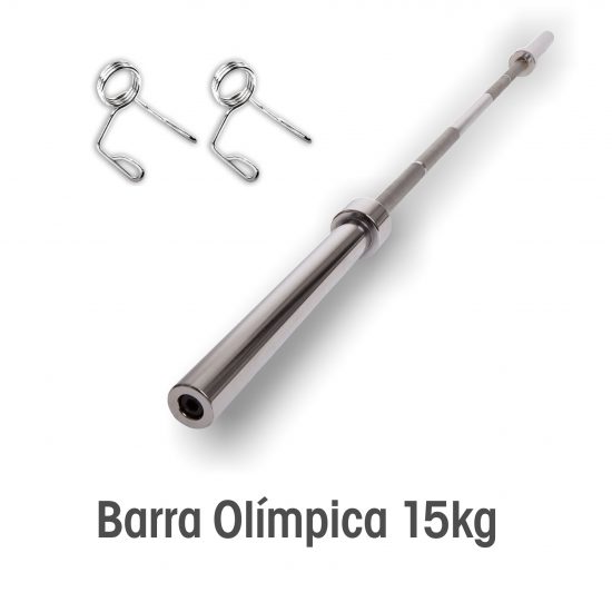 Barra Olímpica Profesional 2,20m 100% Acero Pesas Crossfit