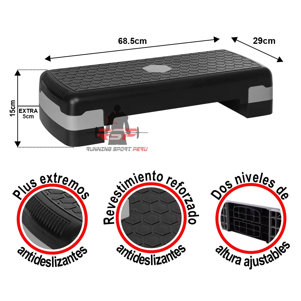 Step Aeróbico Importado Rombo 2 Niveles Gimnasio Fitness - Imagen 2