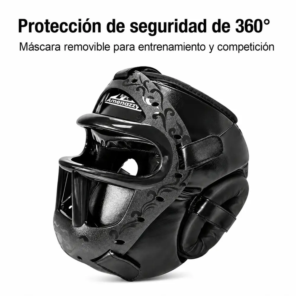 Casco de Boxeo y Artes Marciales con Protector Facial Desmontable - Imagen 7