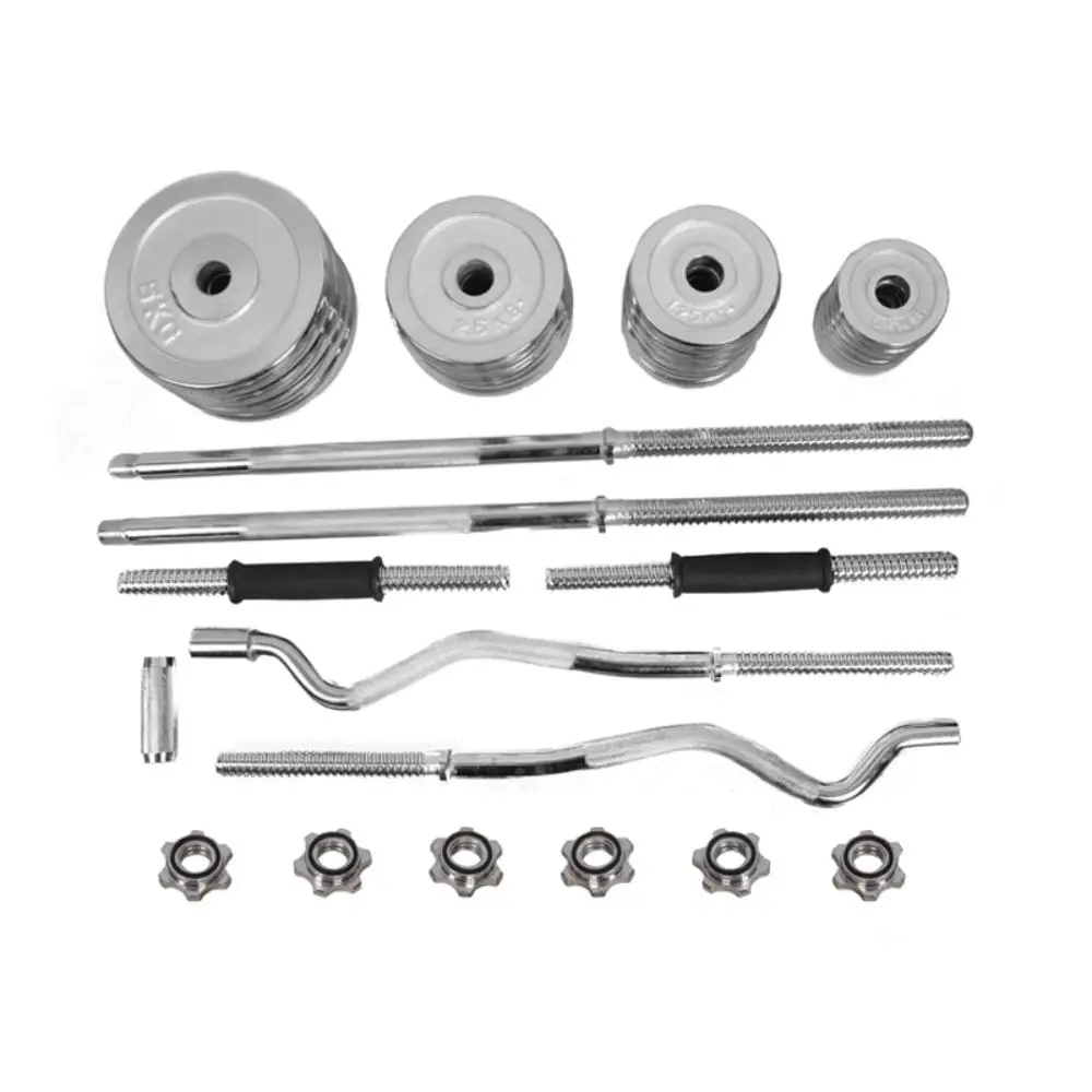 Set de Mancuernas Ajustables 55kg con Barra Recta y Z - Imagen 2